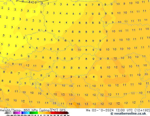 GFS: śro. 02.10.2024 12 UTC