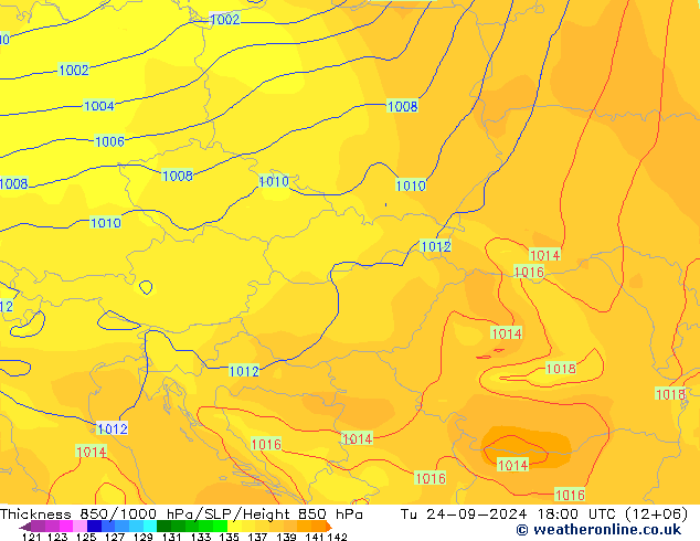 Thck 850-1000 hPa GFS Settembre 2024