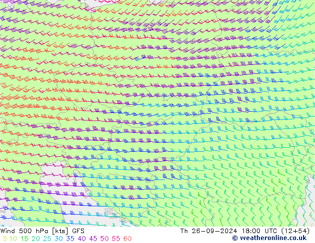 Wind 500 hPa GFS do 26.09.2024 18 UTC