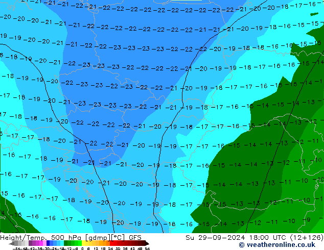 Z500/Rain (+SLP)/Z850 GFS nie. 29.09.2024 18 UTC