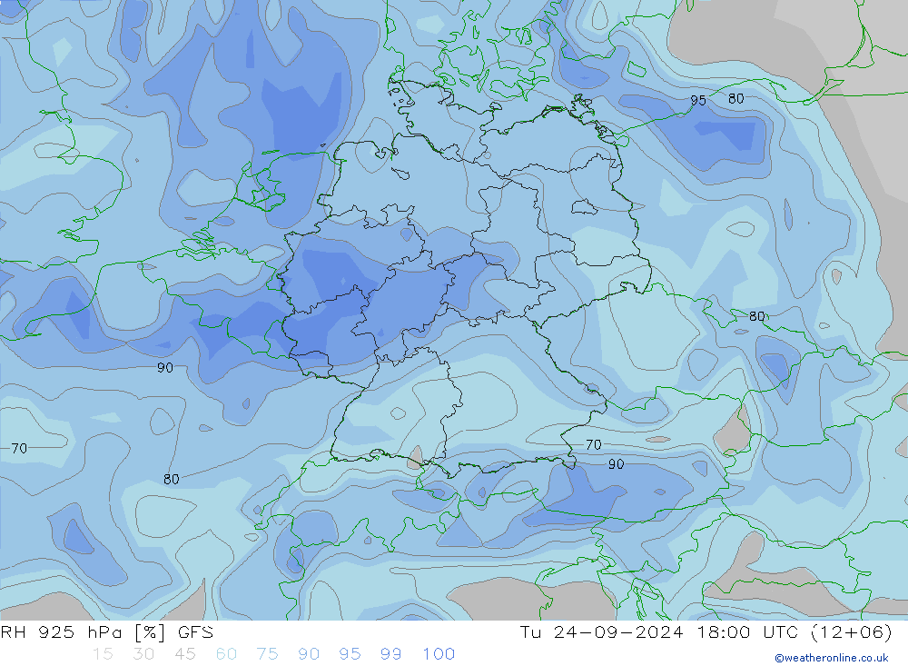 RV 925 hPa GFS september 2024