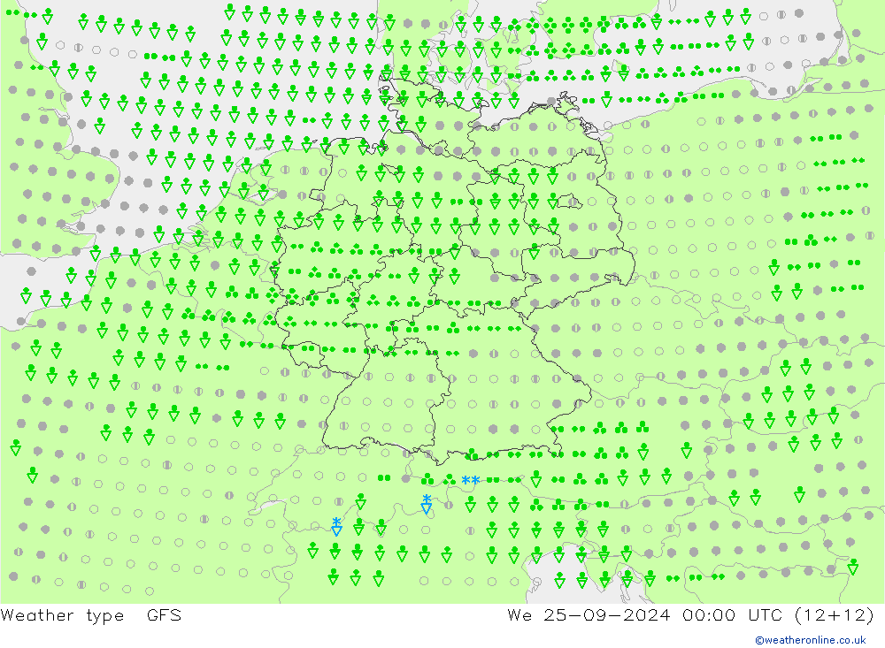 Weermodel GFS wo 25.09.2024 00 UTC