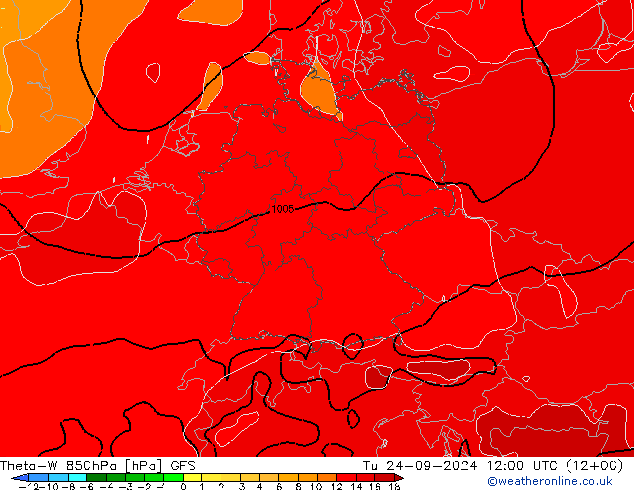 Theta-W 850hPa GFS  24.09.2024 12 UTC