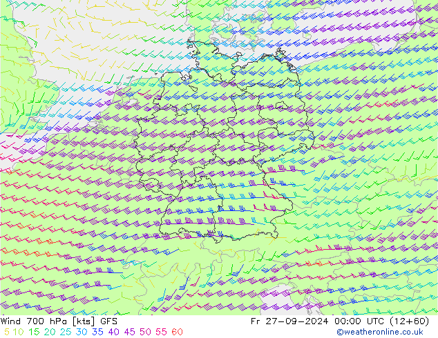  700 hPa GFS  27.09.2024 00 UTC