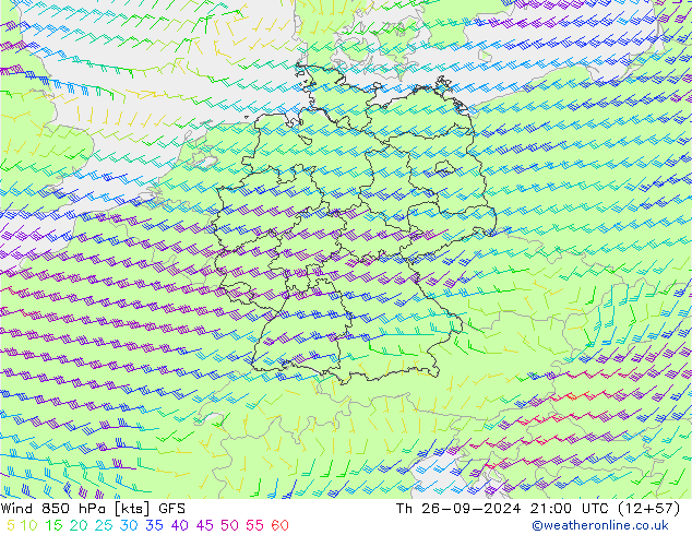  850 hPa GFS  26.09.2024 21 UTC