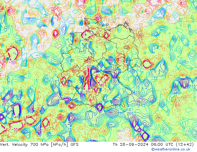 Vert. Velocity 700 hPa GFS Th 26.09.2024 06 UTC