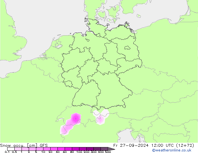 Snow accu. GFS  27.09.2024 12 UTC