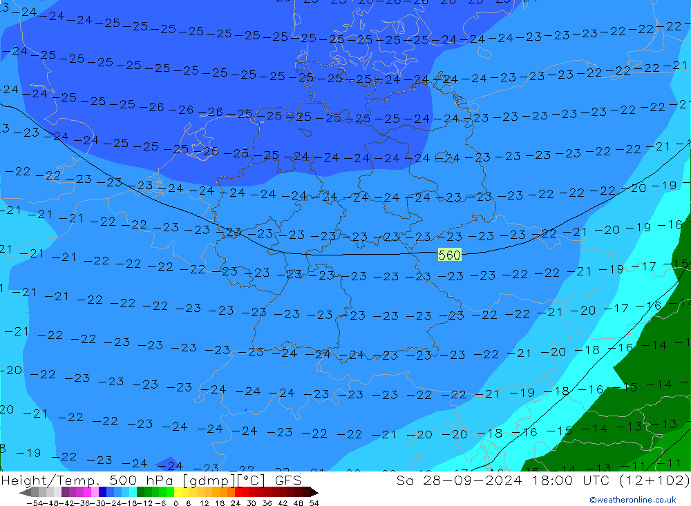 Z500/Rain (+SLP)/Z850 GFS So 28.09.2024 18 UTC