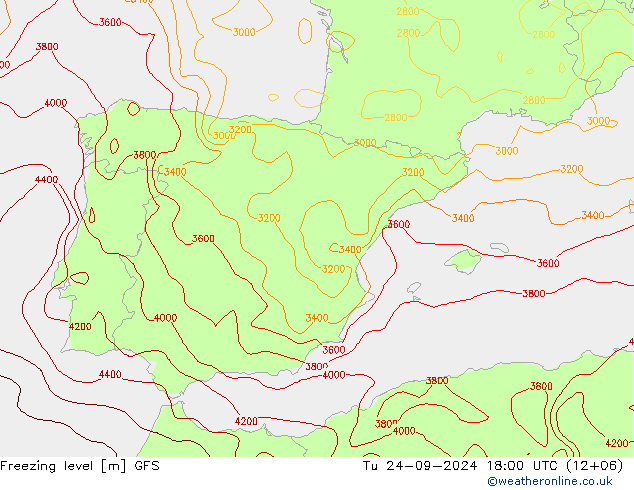 Donma Seviyesi GFS Sa 24.09.2024 18 UTC