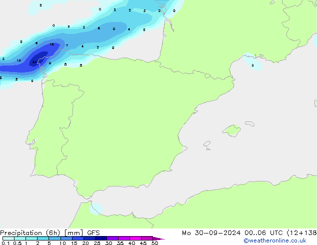 Z500/Rain (+SLP)/Z850 GFS пн 30.09.2024 06 UTC