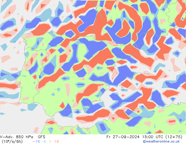 V-Adv. 850 hPa GFS Fr 27.09.2024 15 UTC