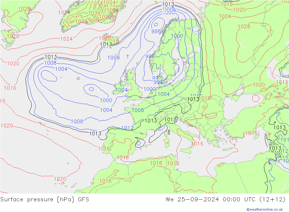 GFS: We 25.09.2024 00 UTC