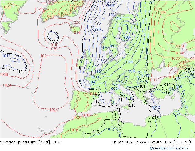 GFS: пт 27.09.2024 12 UTC