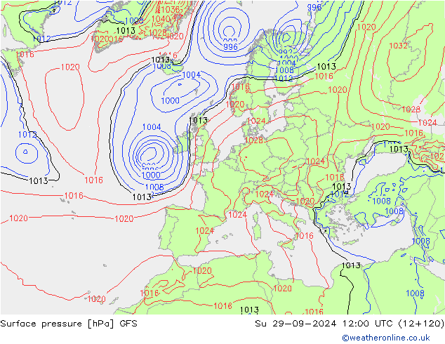 GFS: dom 29.09.2024 12 UTC