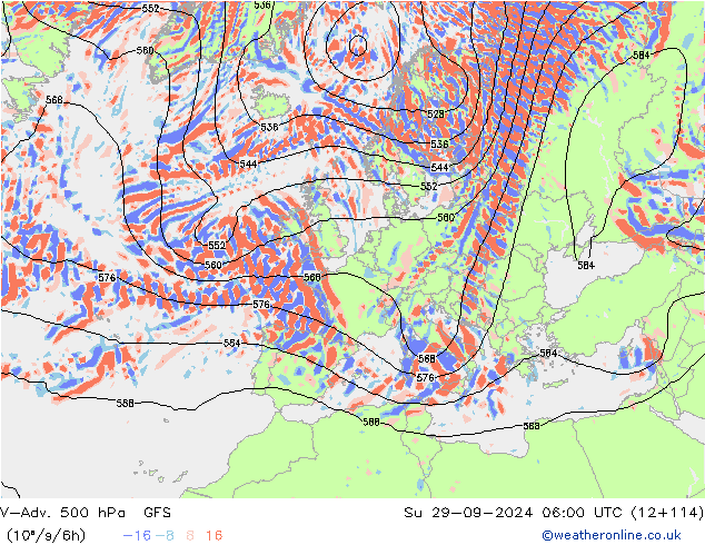 V-Adv. 500 hPa GFS Su 29.09.2024 06 UTC