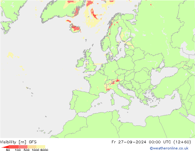 Visibility GFS Fr 27.09.2024 00 UTC