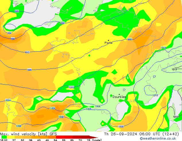 Windböen GFS Do 26.09.2024 06 UTC