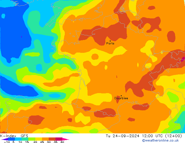 K-Index GFS Ter 24.09.2024 12 UTC