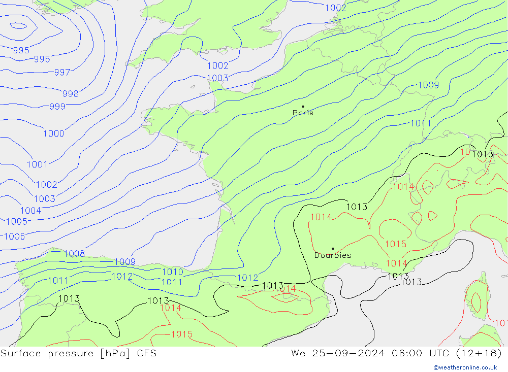 GFS: ср 25.09.2024 06 UTC