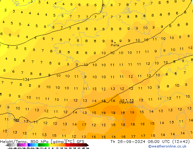 Z500/Rain (+SLP)/Z850 GFS Th 26.09.2024 06 UTC