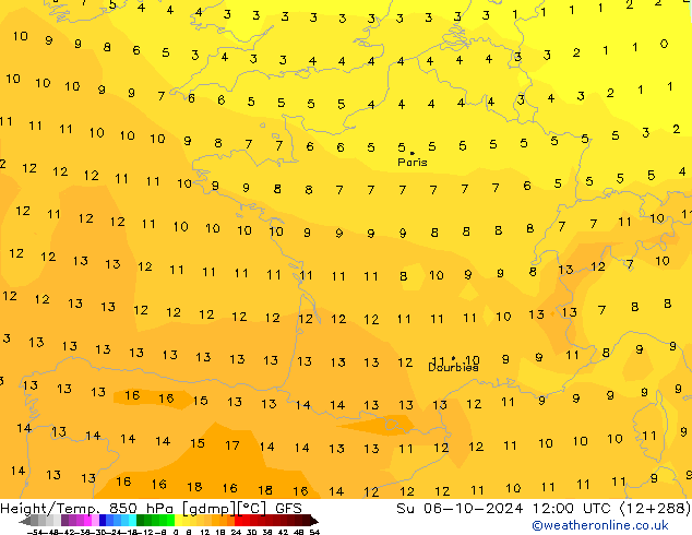 Z500/Rain (+SLP)/Z850 GFS Su 06.10.2024 12 UTC