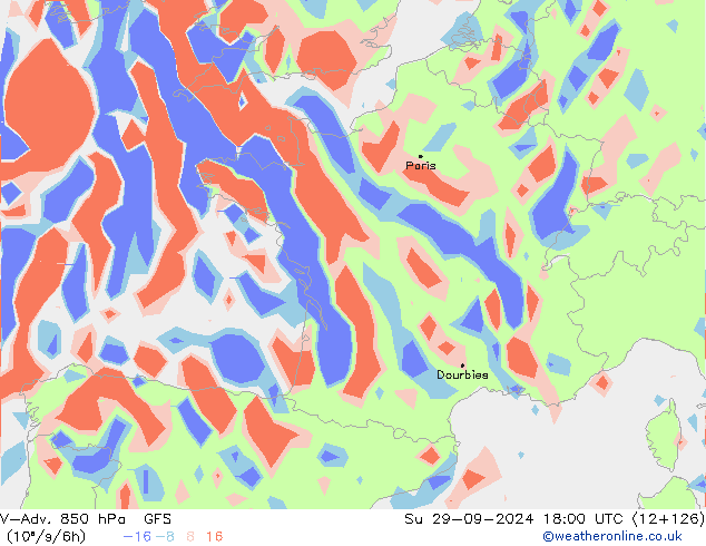 V-Adv. 850 hPa GFS dim 29.09.2024 18 UTC