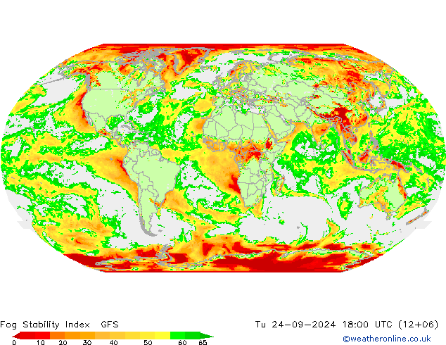 Fog Stability Index GFS Tu 24.09.2024 18 UTC