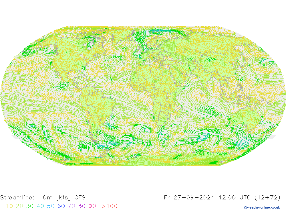 Linha de corrente 10m GFS Sex 27.09.2024 12 UTC