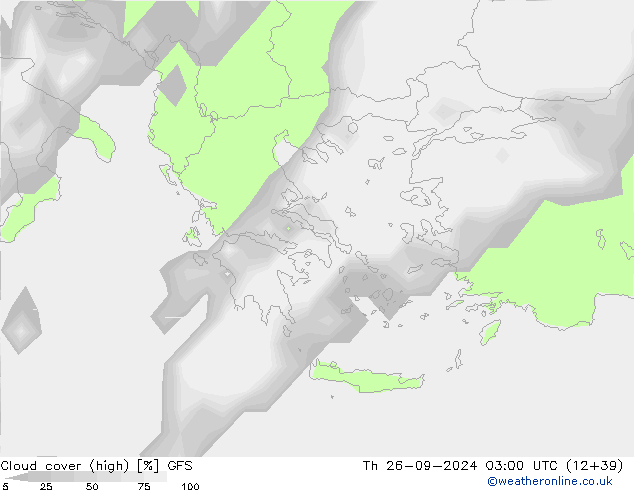 vysoký oblak GFS Čt 26.09.2024 03 UTC