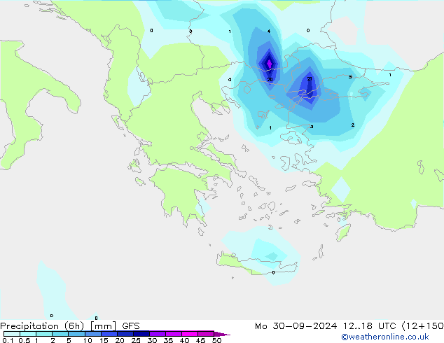 Z500/Rain (+SLP)/Z850 GFS lun 30.09.2024 18 UTC