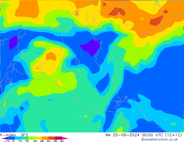 K-Index GFS We 25.09.2024 00 UTC