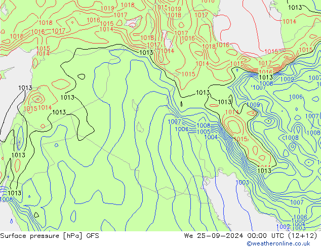 GFS: St 25.09.2024 00 UTC