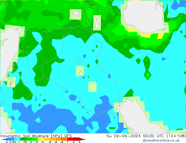 Volumetric Soil Moisture GFS dom 29.09.2024 00 UTC