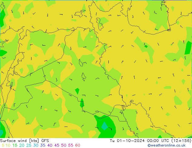 Surface wind GFS Tu 01.10.2024 00 UTC