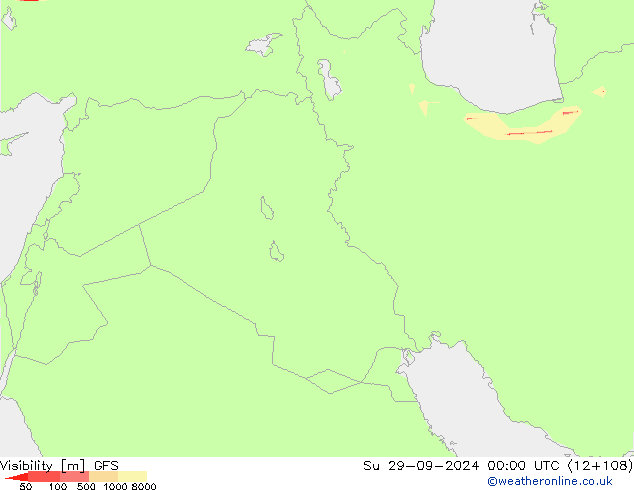 Visibility GFS Su 29.09.2024 00 UTC