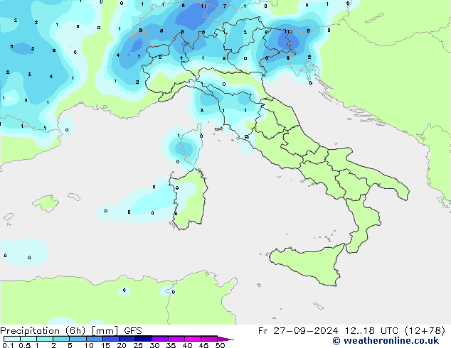 Z500/Rain (+SLP)/Z850 GFS  27.09.2024 18 UTC