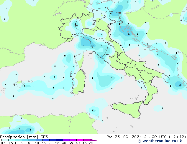 Precipitación GFS mié 25.09.2024 00 UTC