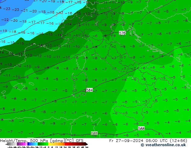 Height/Temp. 500 hPa GFS Fr 27.09.2024 06 UTC