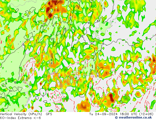 Convection-Index GFS Tu 24.09.2024 18 UTC