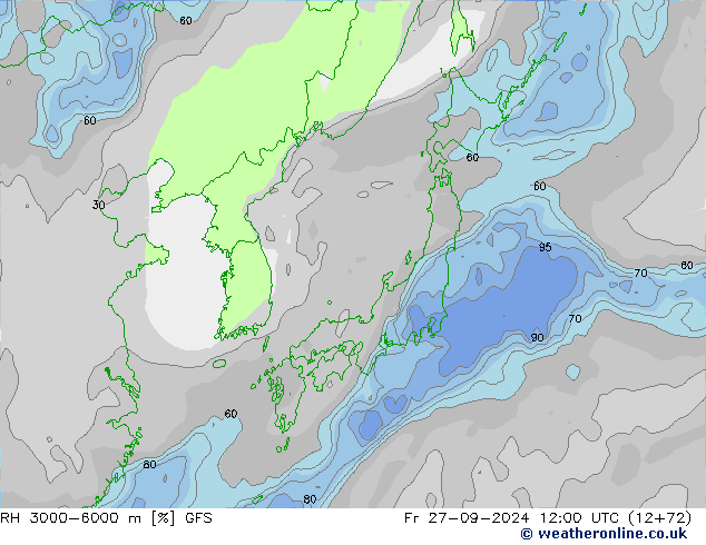 RH 3000-6000 m GFS ven 27.09.2024 12 UTC