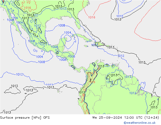 GFS: Qua 25.09.2024 12 UTC