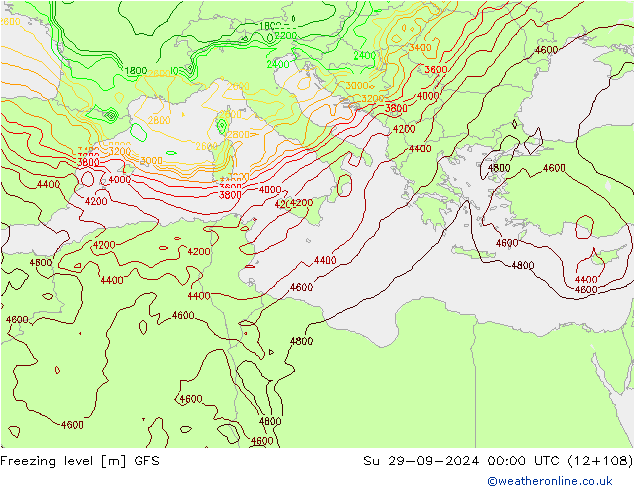 Zero termico GFS Settembre 2024