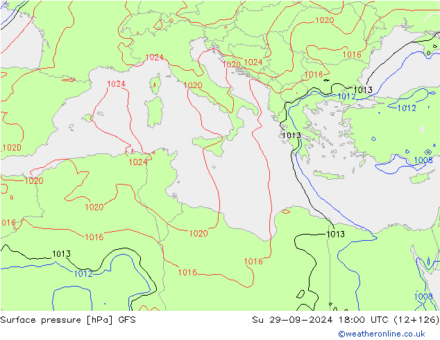 GFS: Dom 29.09.2024 18 UTC