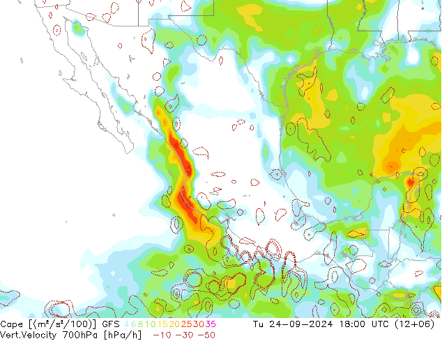 Cape GFS Tu 24.09.2024 18 UTC