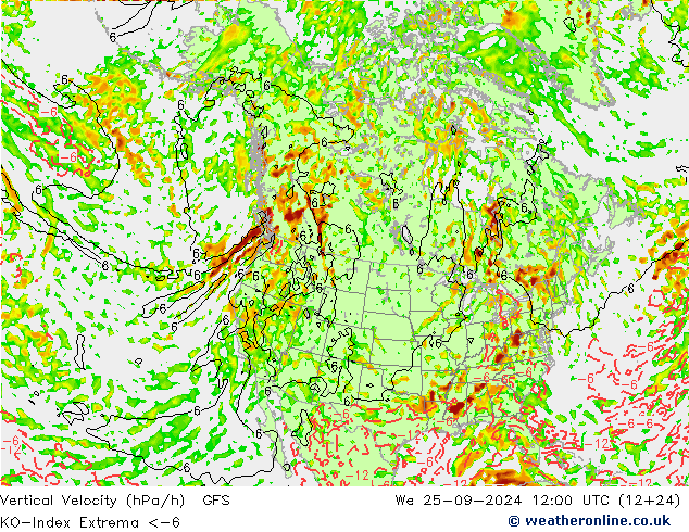 Convectie-Index GFS wo 25.09.2024 12 UTC