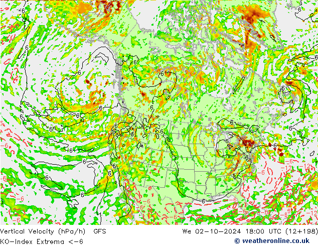 Convection-Index GFS Qua 02.10.2024 18 UTC