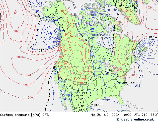 GFS: lun 30.09.2024 18 UTC