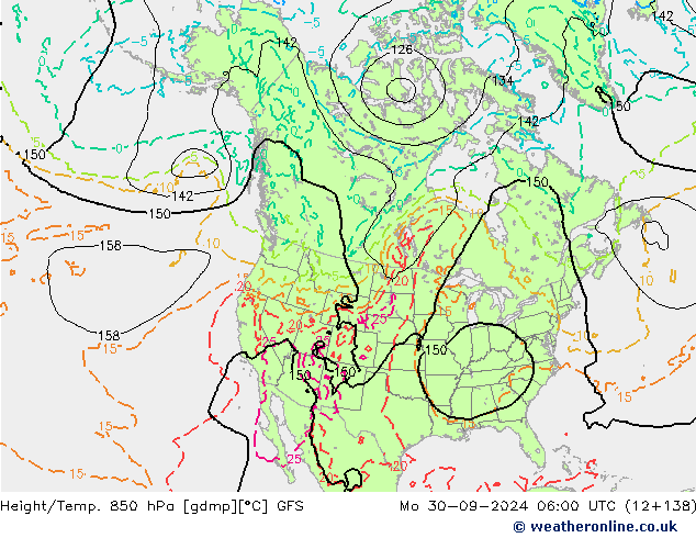 Z500/Rain (+SLP)/Z850 GFS lun 30.09.2024 06 UTC