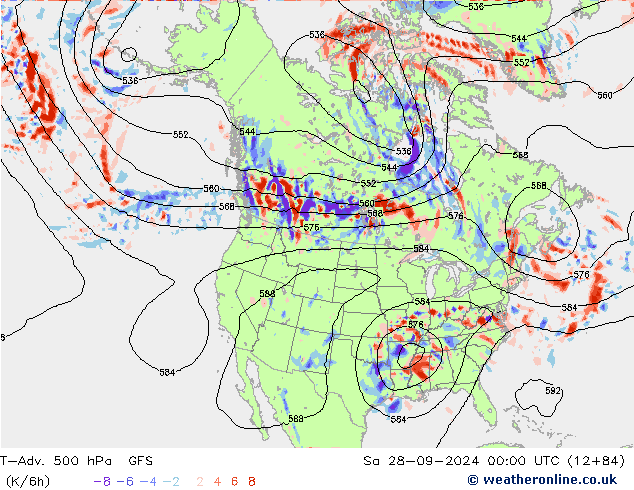 T-Adv. 500 hPa GFS  28.09.2024 00 UTC