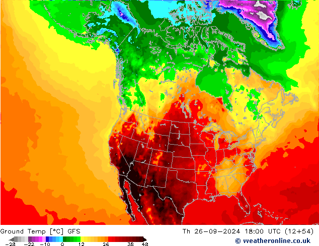 temp. mín./solo GFS Qui 26.09.2024 18 UTC